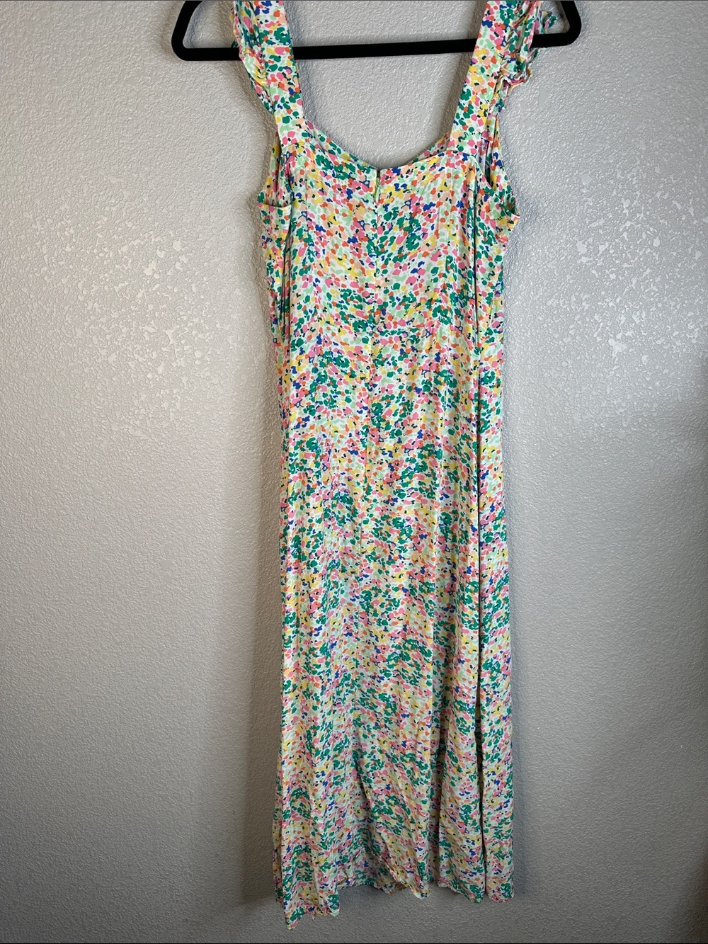 LOFT Pink Green Yellow Floral Cottagecore Summer Spring Vacation Maxi Dress Sz 4 - Picture 5 of 7